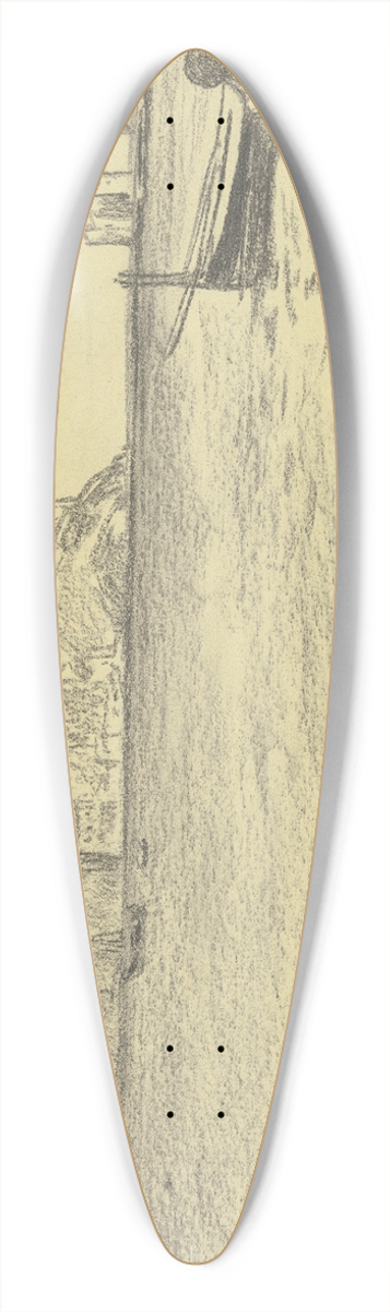 Ludwig von Hofmann - Castle dIschia 39.3 inch art pintail longboard deck