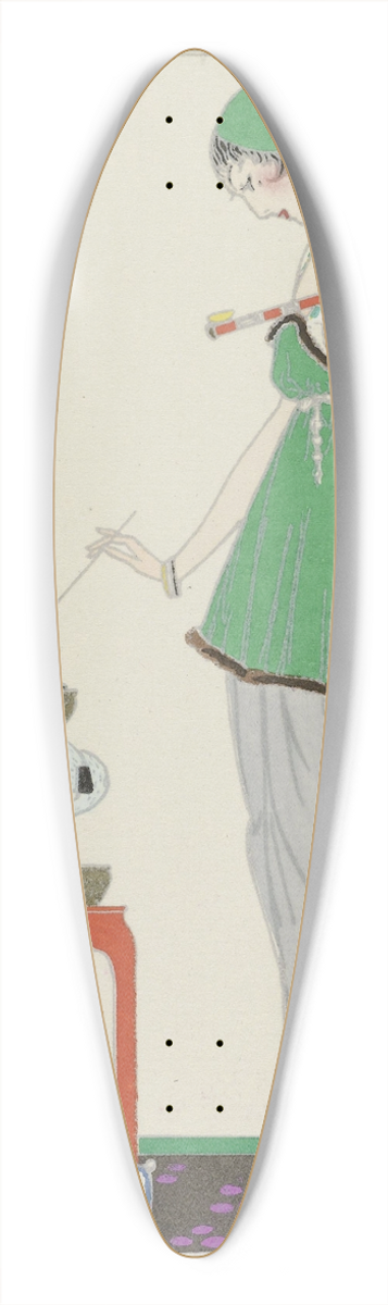 Ludwik Strimpl - La fume noire ; Robe du soir de Redfern 39.3 inch art pintail longboard deck