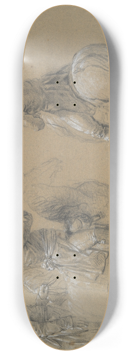 Circle of Jean Louis Ernest Meissonier - Studies of MountedSoldiers 8.25 inch art skate deck