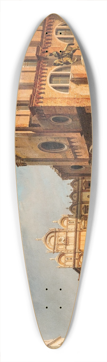 Luigi Querena - Venice, Campo Santi Giovanni e Paolo 39.3 inch art pintail longboard deck