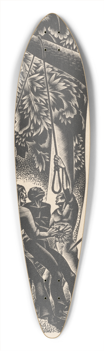 Lynd Ward - Getting ready for Hanging (Lynching) 39.3 inch art pintail longboard deck