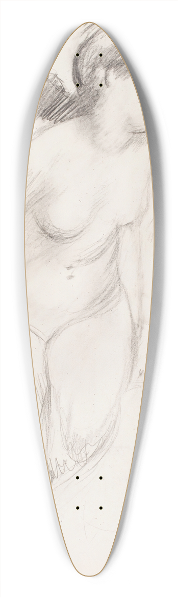 Magnus Enckell - Sitting naked woman 39.3 inch art pintail longboard deck