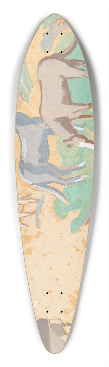 Mainie Jellett - The River Shannon Development and Horses Grazing 39.3 inch art pintail longboard deck