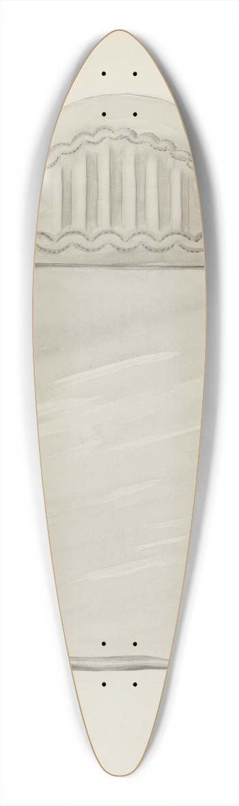 Majel G. Claflin - Small Tin Framed Mirror 39.3 inch art pintail longboard deck