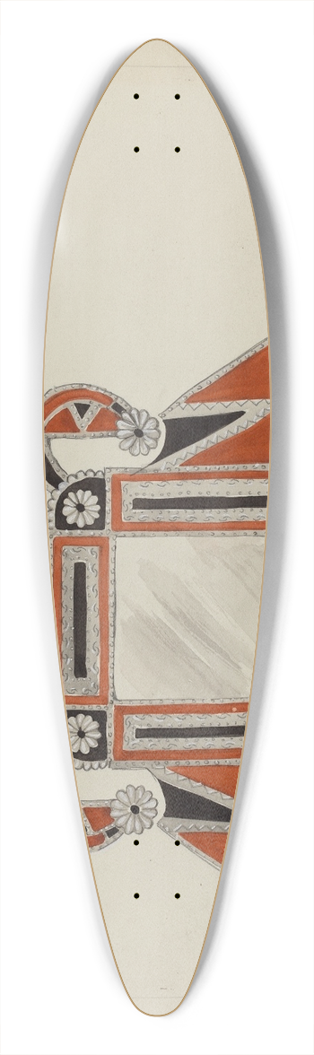 Majel G. Claflin - Tin Mirror Frame 39.3 inch art pintail longboard deck