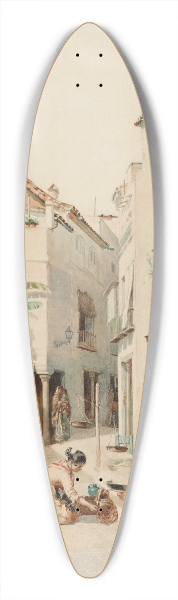 Manuel Ussel de Guimbarda - Street in Seville 39.3 inch art pintail longboard deck