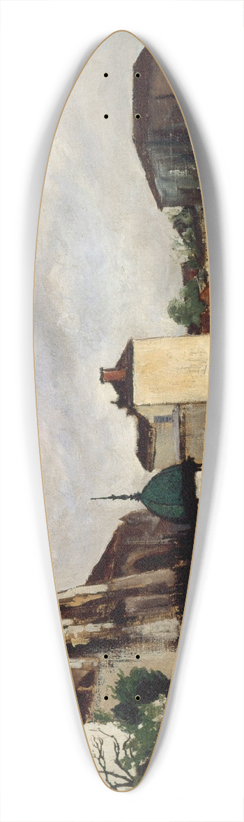 Marcel Leprin - Lglise Saint-Germain-de-Charonne, la place Saint-Blaise et la rue de Bagnolet 39.3 inch art pintail longboard deck