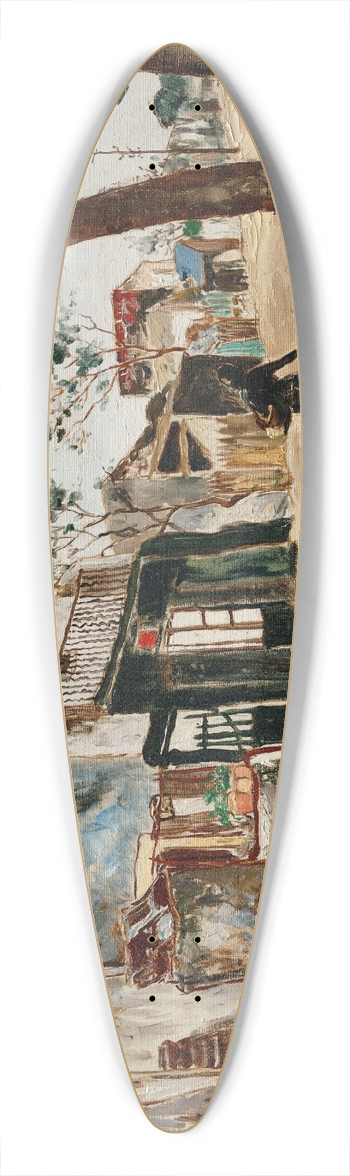 Marcel Leprin - Rue  Saint-Ouen 39.3 inch art pintail longboard deck