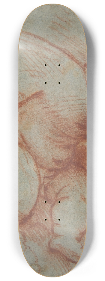 Circle of Titian - Winged Putto Holding the Base of a Cross 8.25 inch art skate deck