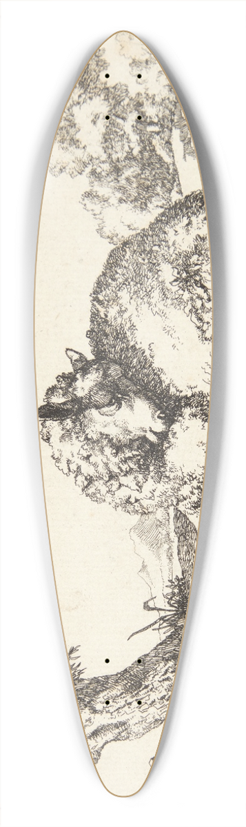 Marcus de Bye - Liggende fr, hovedet vendt mod skulderen 39.3 inch art pintail longboard deck