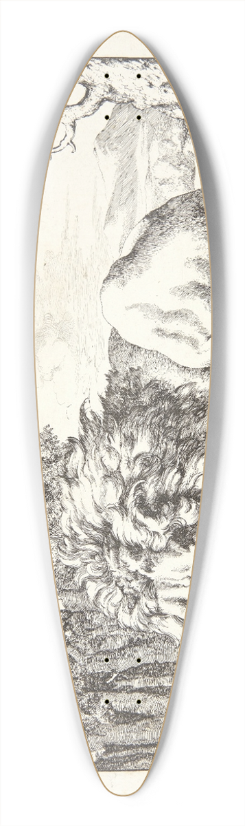 Marcus de Bye - Liggende lve, vendt mod venstre 39.3 inch art pintail longboard deck