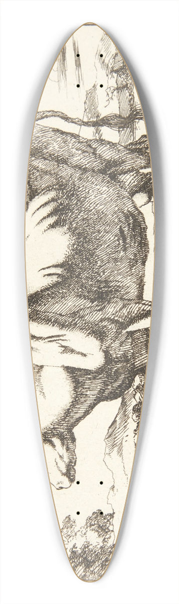 Marcus de Bye - Stende ko, vendt mod venstre 39.3 inch art pintail longboard deck