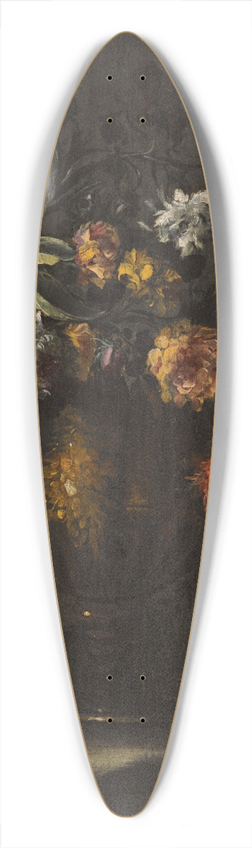 Margherita Caffi - A Still Life Of Roses, Tulips And Other Flowers In A Bronze Vase On A Stone Ledge 39.3 inch art pintail longboard deck