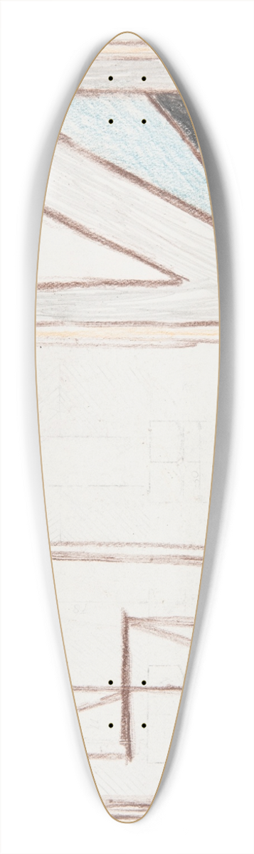 Marian Kopf - wiatowid i chwalibg na witym wzgrzu (Prasowianie)  rysunek dwustronny (na odwrocie szkice obrazw abstrakcyjnych) 39.3 inch art pintail longboard deck