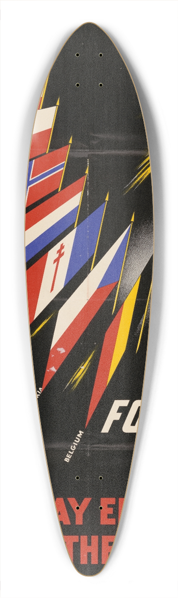 Marian Walentynowicz - Fight For Your Flag 39.3 inch art pintail longboard deck