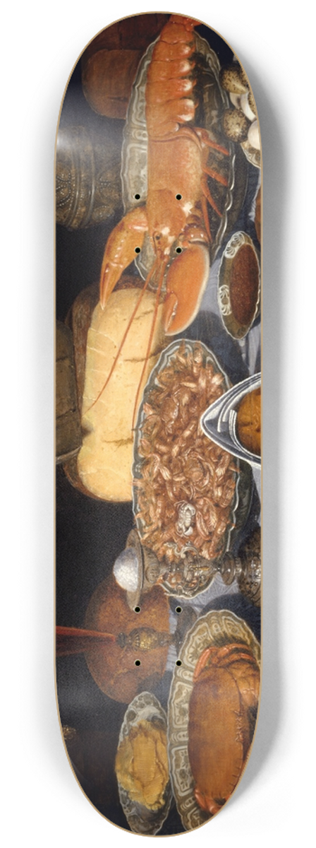 Clara Peeters - Still Life with Crab, Shrimps and Lobster 8.25 inch art skate deck
