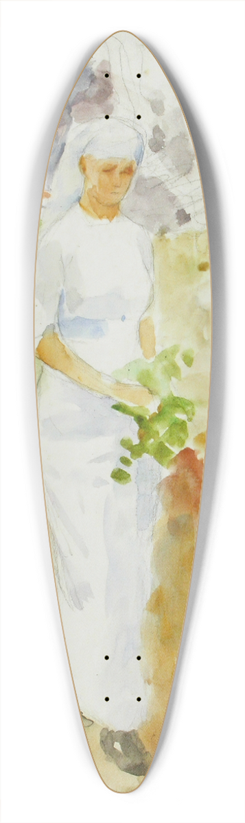 Maria Wiik - Woman in the garden 39.3 inch art pintail longboard deck