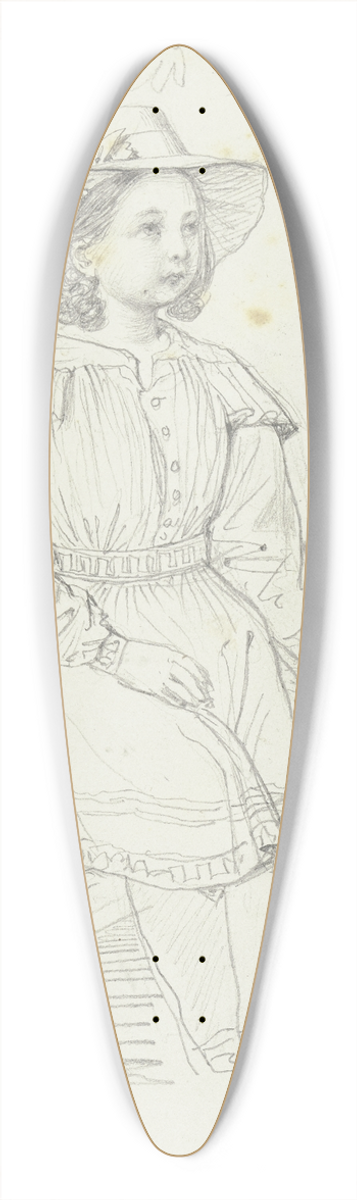Marie Ellenrieder - Sitting girl 39.3 inch art pintail longboard deck