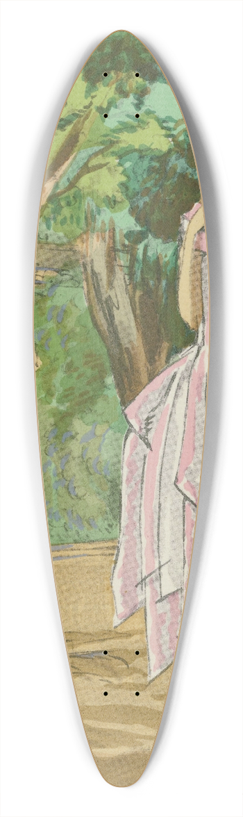 Mario Simon - La partie de cache-cache ; Robe en ruban 39.3 inch art pintail longboard deck