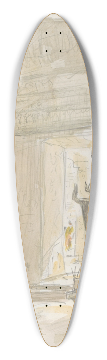 Marius Bauer - Interieur van de Angkor Wat tempel in Cambodja 39.3 inch art pintail longboard deck
