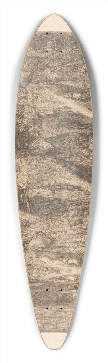Marius Bauer - Optocht met olifanten 39.3 inch art pintail longboard deck