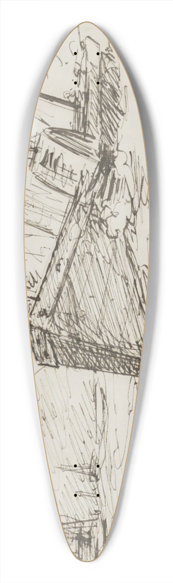 Marius Bauer - Zeilschip 39.3 inch art pintail longboard deck