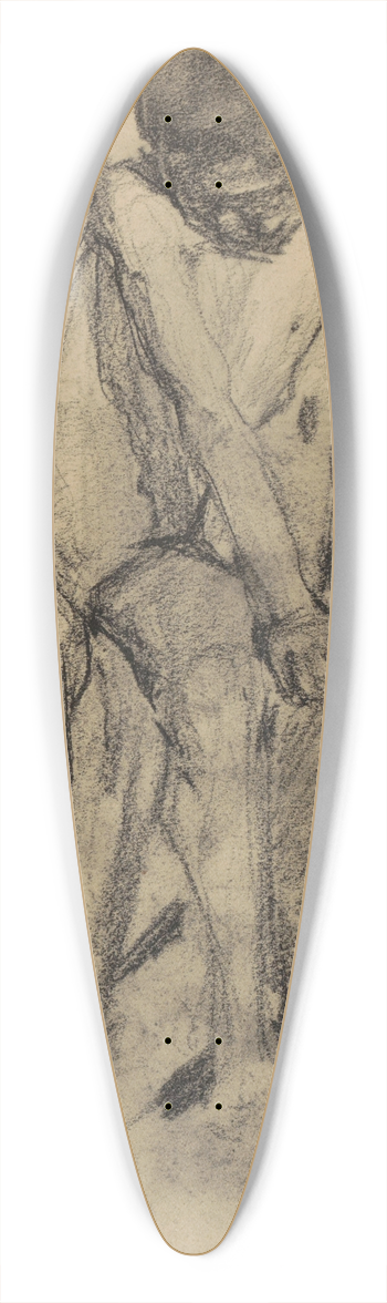 Marius Bauer - Zittende naakte jongen 39.3 inch art pintail longboard deck