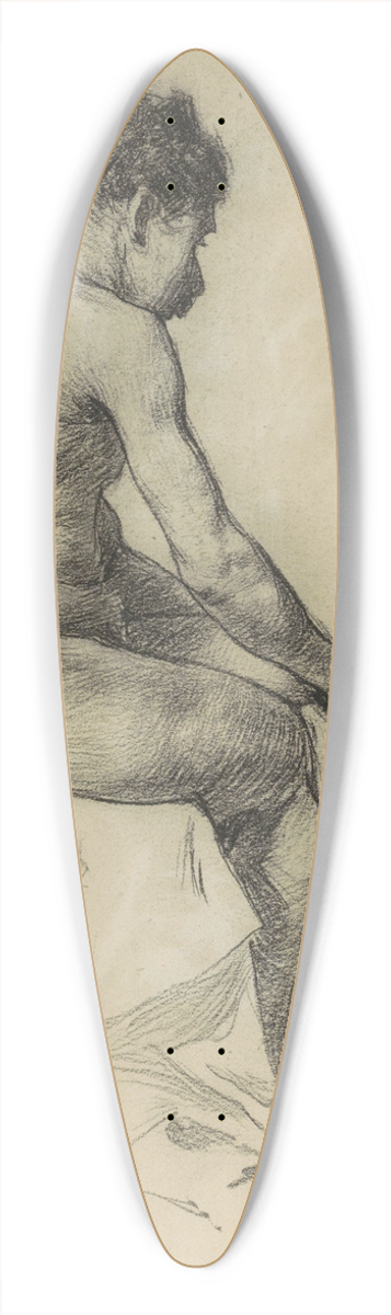 Marius Bauer - Zittende naakte man 39.3 inch art pintail longboard deck