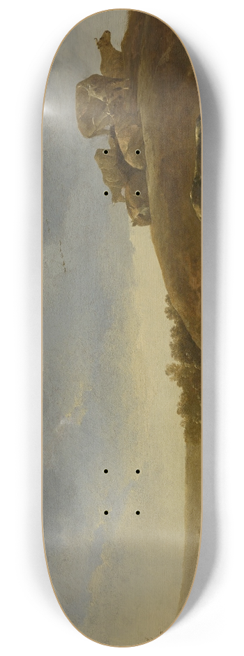 Aelbert Cuyp - Cattle in a Dutch Arcadian Landscape 8.25 inch art skate deck