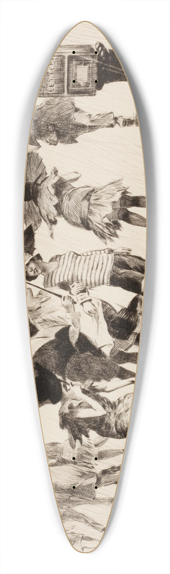 Martin Lewis - Wet Saturday 39.3 inch art pintail longboard deck