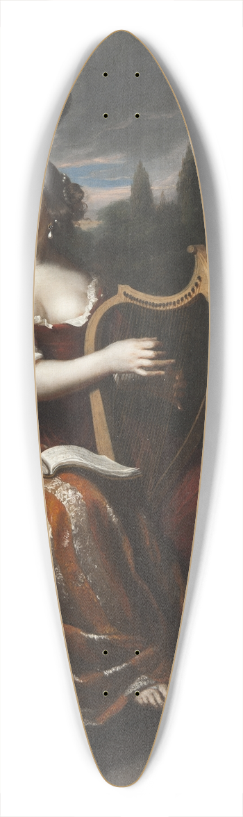 Martin Mytens - A Lady Playing the Harp 39.3 inch art pintail longboard deck
