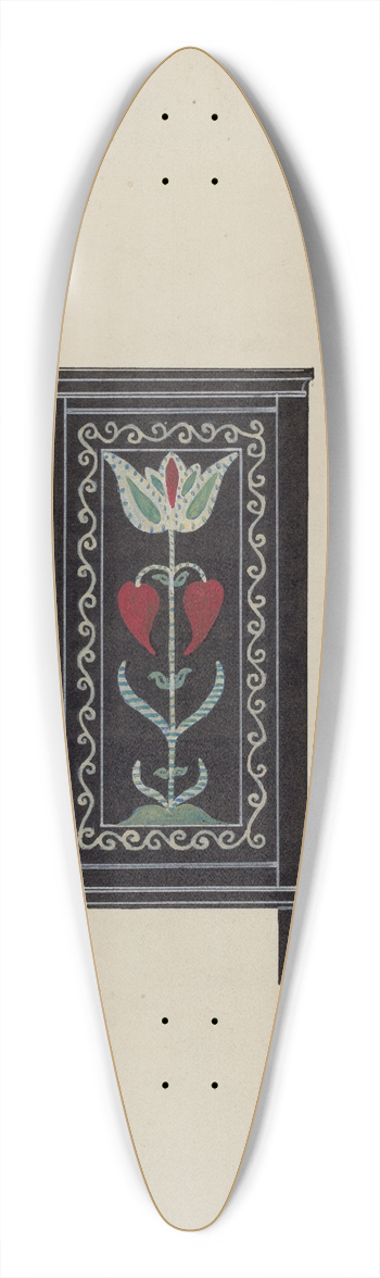 Martin Partyka - Side View of Guilford Painted Chest 39.3 inch art pintail longboard deck