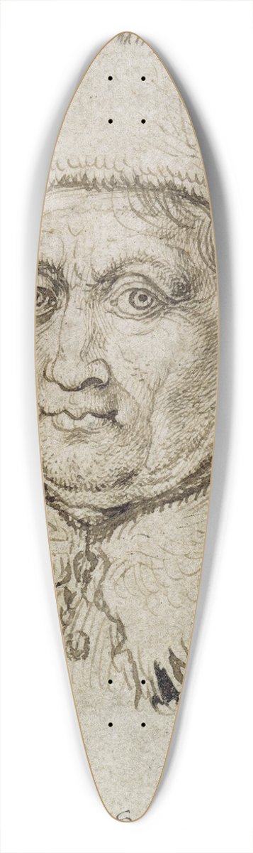 Martin Schongauer - Bust-length image of an old man with fur collar and hat 39.3 inch art pintail longboard deck