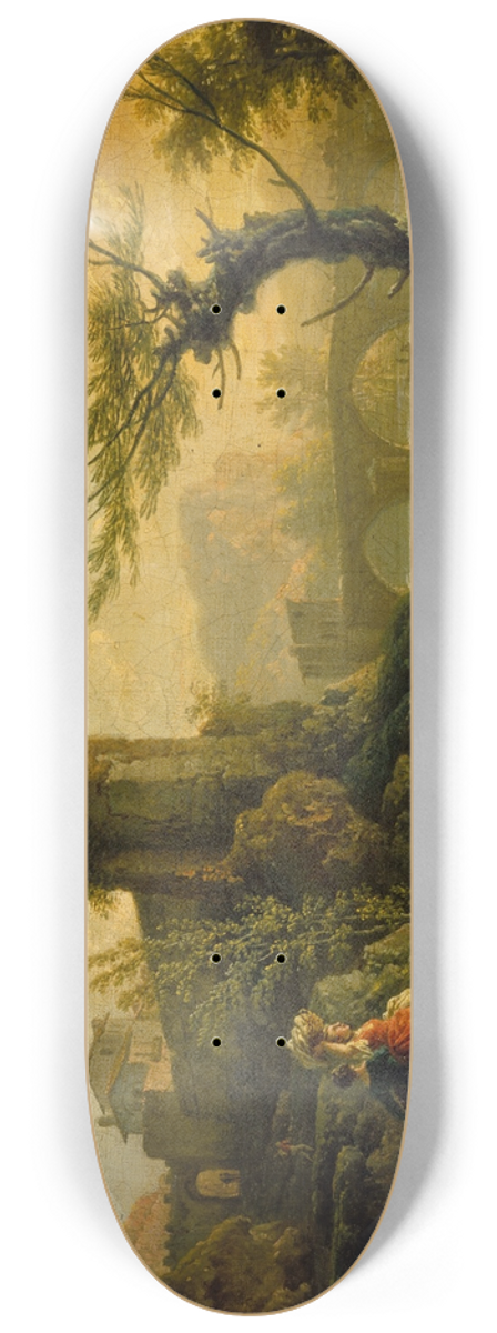 Claude-Joseph Vernet - Paysage avec des lavandires 8.25 inch art skate deck