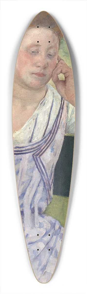 Mary Cassatt - Woman with a Red Zinnia 39.3 inch art pintail longboard deck