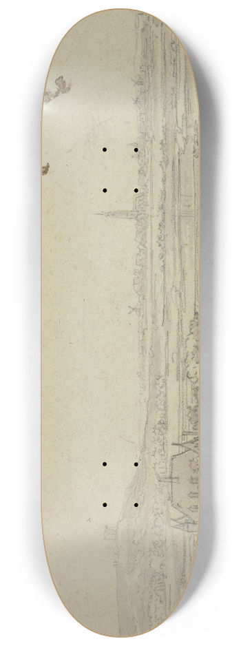 Aelbert Cuyp - In der Ferne eine Stadt, links ein Haus im Wasser, vorne ein Schafhirte 8.25 inch art skate deck