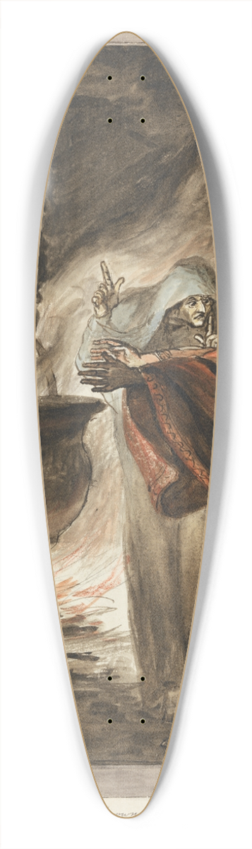 Mary Hoare - The Apparition of the Armed Head; Macbeth 39.3 inch art pintail longboard deck