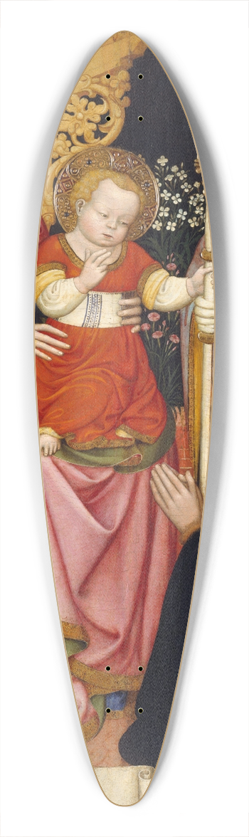 Master G.Z. - Madonna and Child with the Donor, Pietro de Lardi, Presented by Saint Nicholas 39.3 inch art pintail longboard deck