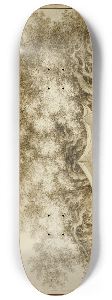Claude-Louis Chtelet - View of the Famous Chestnut Tree of Mount Etna, called Centum Cavalli 8.25 inch art skate deck