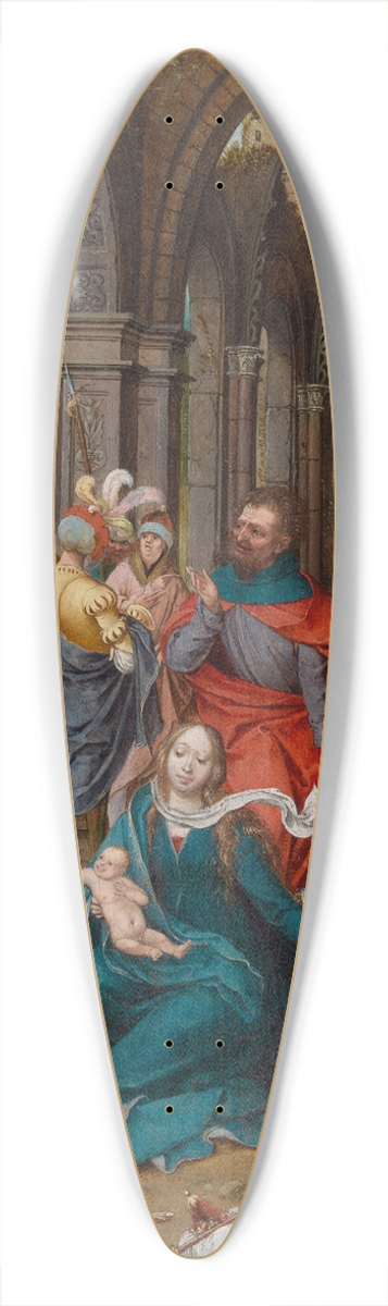 Master of the Antwerp Adoration - The Adoration of the Magi 39.3 inch art pintail longboard deck