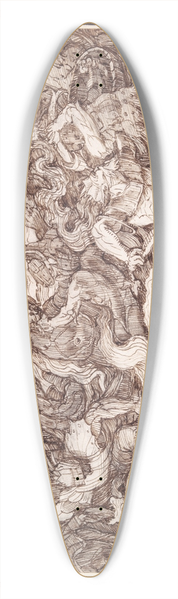 Master of the Egmont Albums - Battle of theTritons 39.3 inch art pintail longboard deck