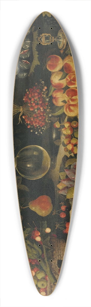 Master Of The Hartford Still Life - A draped table laden with fruit and flowers in a glass vase 39.3 inch art pintail longboard deck