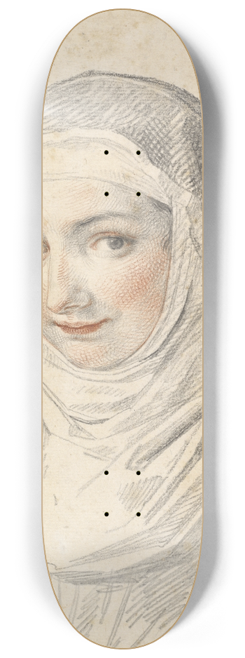 Claude Mellan - A Young Nun 8.25 inch art skate deck