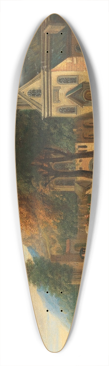 Mathys Schoevaerdts - Coastal landscape with fishermen unloading their catch 39.3 inch art pintail longboard deck