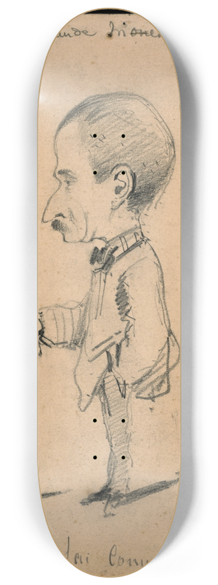 Claude Monet - Caricature of a Man Standing by Desk 8.25 inch art skate deck