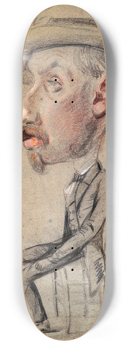 Claude Monet - Caricature of a Man with a Big Cigar 8.25 inch art skate deck