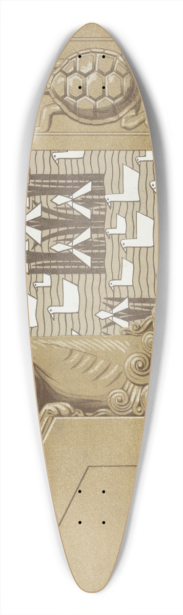 Maurice Pillard Verneuil - Lion, dpart de rampe en pierre pour en escalier monumental. Tortues, carreaux grs. Canards et iris, tenture pour chambre denfant. 39.3 inch art pintail longboard deck