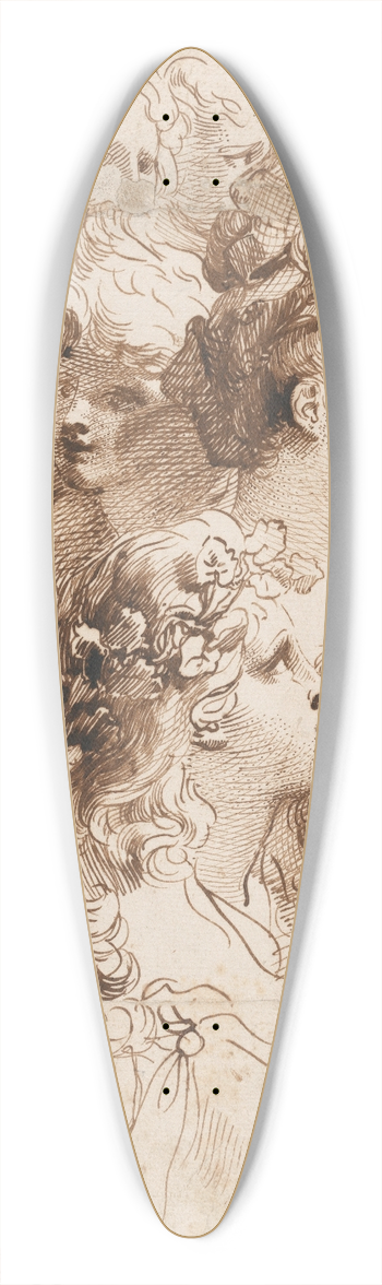 Mauro Gandolfi - A Sheet of Heads 39.3 inch art pintail longboard deck