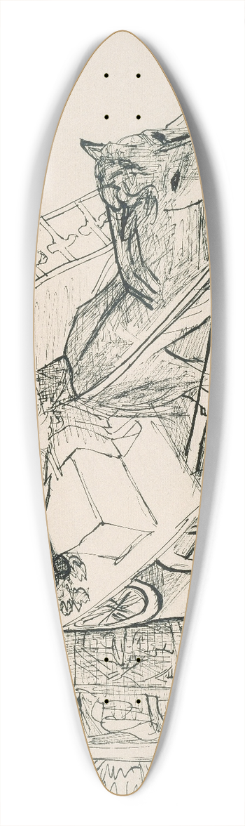 Max Beckmann - Bunch of Grapes 39.3 inch art pintail longboard deck