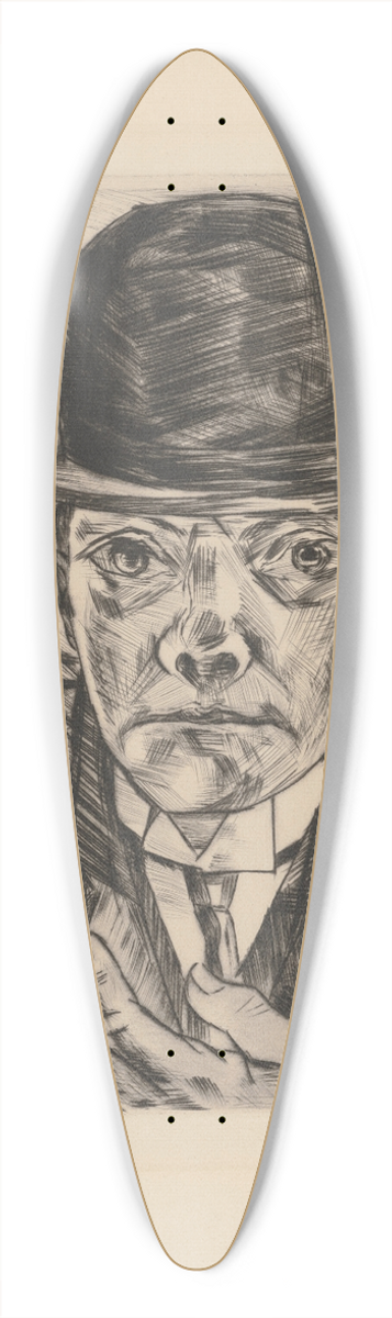 Max Beckmann - elbstbildnis mit steifem Hut 39.3 inch art pintail longboard deck